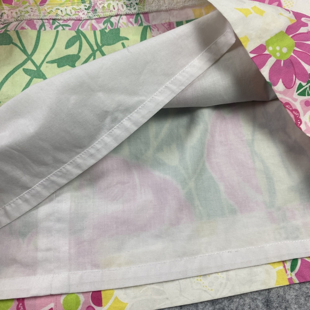 Lilly Pulitzer Skirt Womens 6 Pink Green Patchwork Floral Jungle Cat Print Lined - Picture 8 of 13